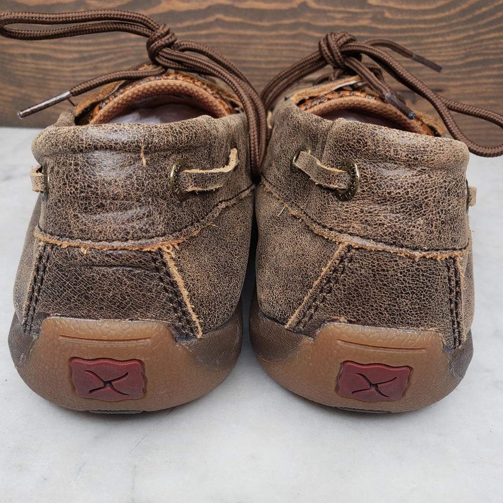 Twisted x driving moc shoes tooled floral leather turquoise stone size 9 M - Picture 5 of 10